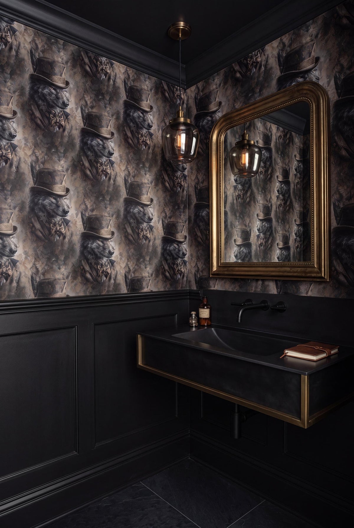 The Night Warden wallpaper accent wall view