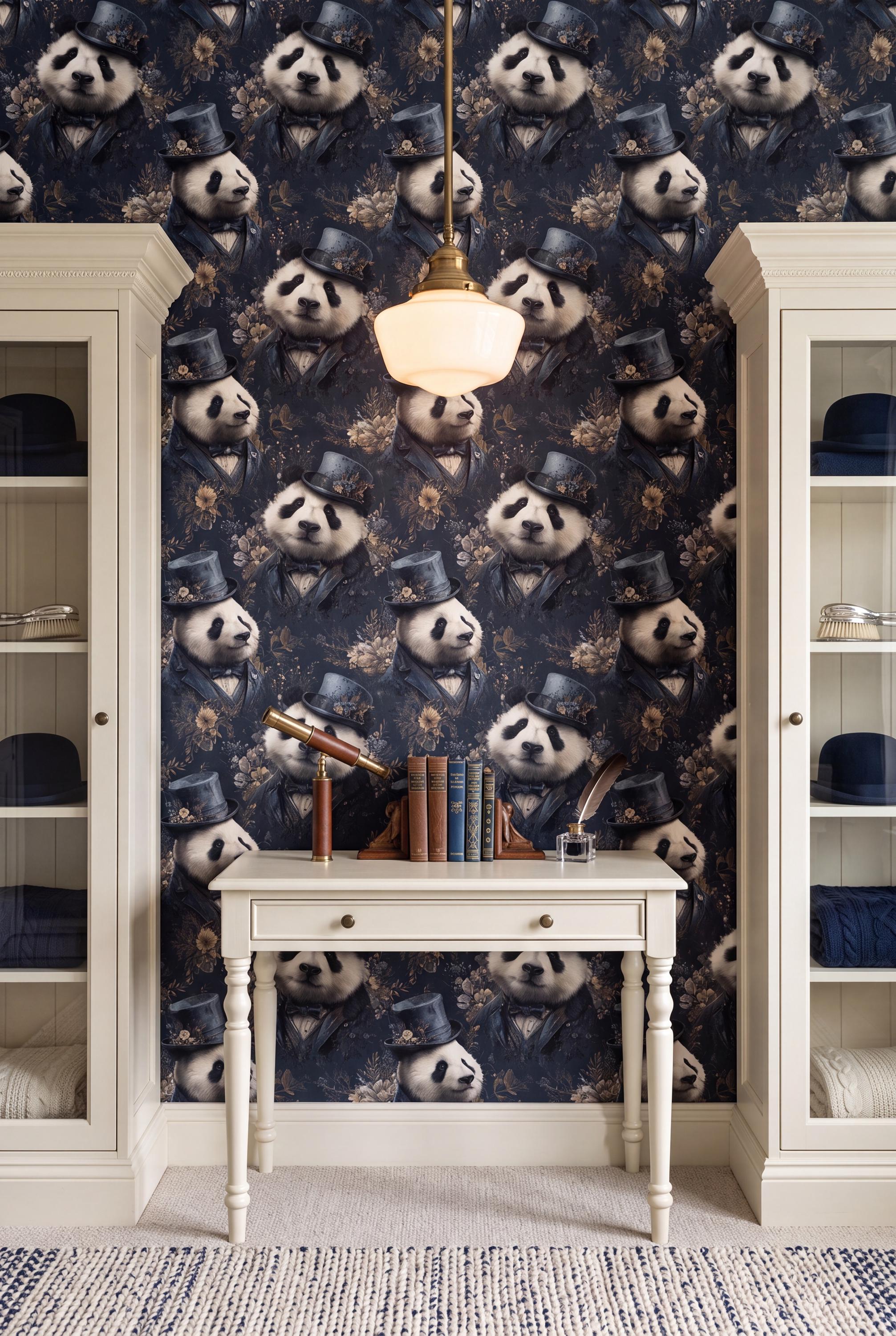 Bamboo Baron wallpaper shown in a powder room