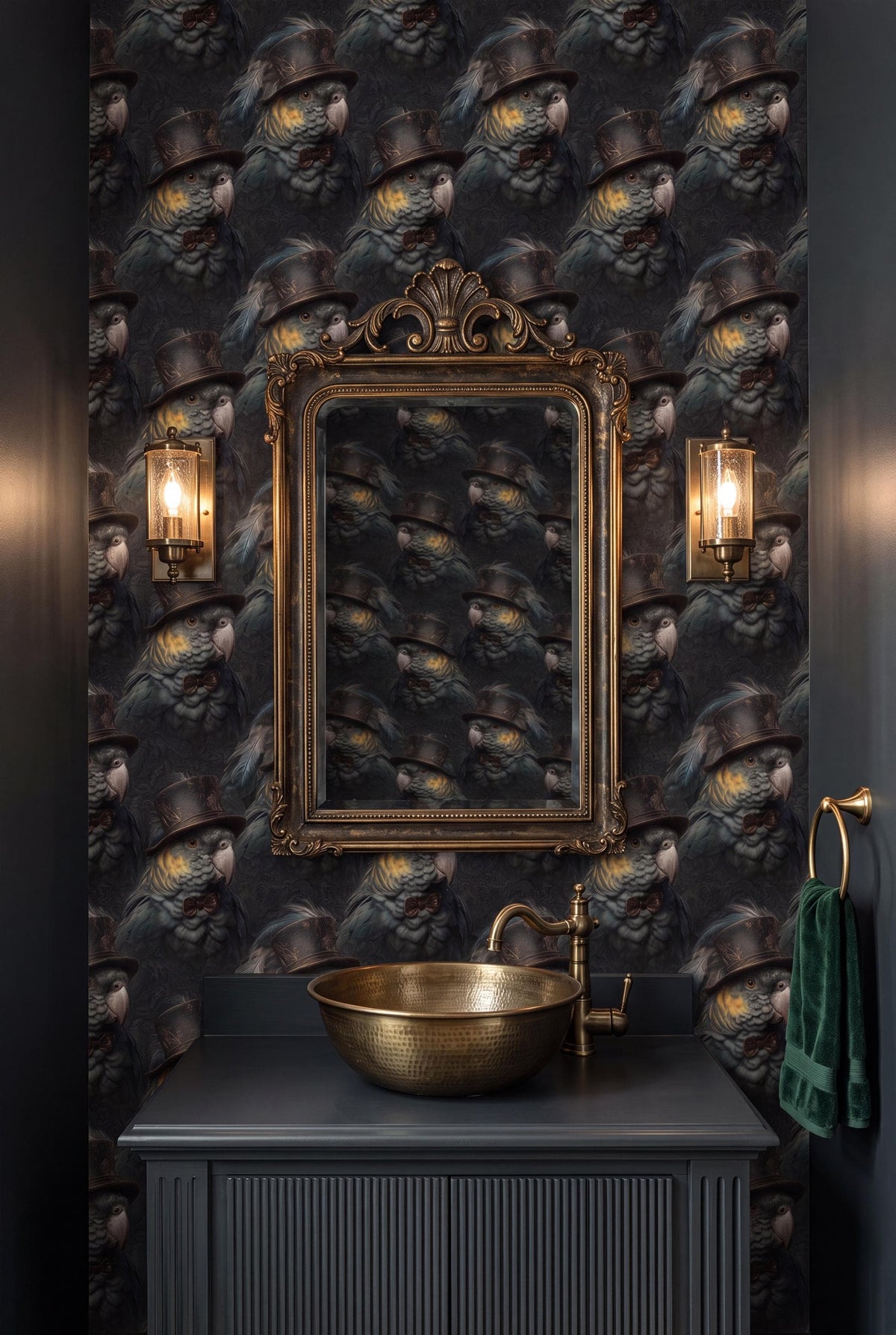 The Raconteur wallpaper shown in an entryway