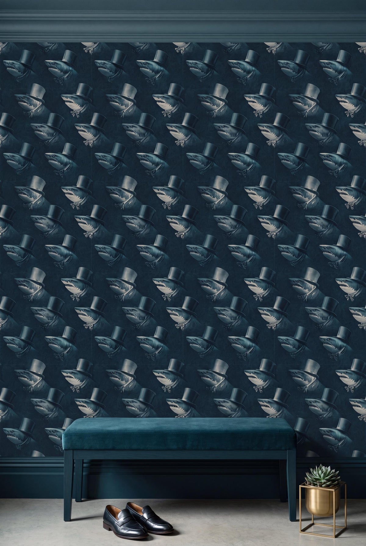 Fin de Siecle wallpaper accent wall view