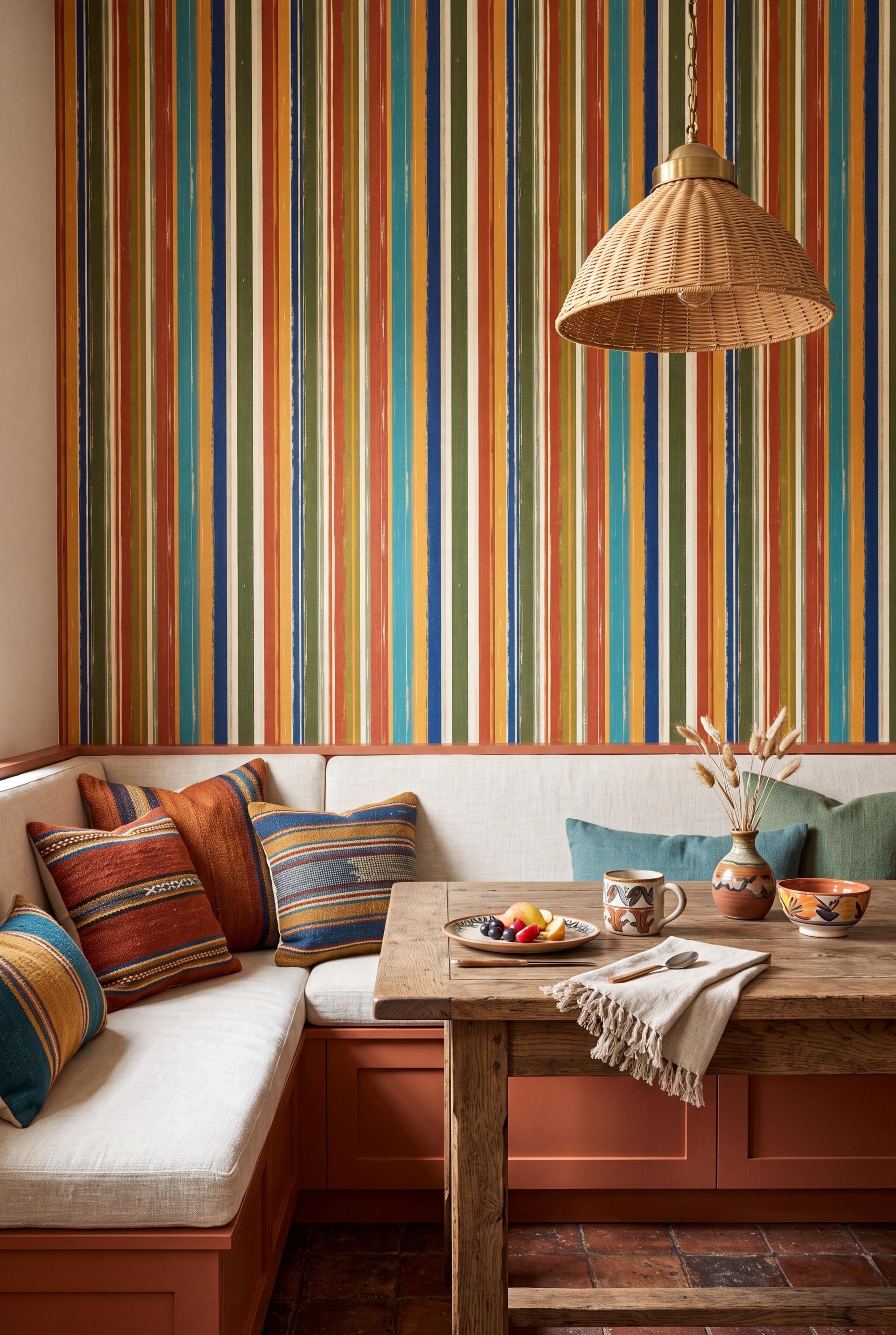 Cabana Sunset wallpaper shown in a kids room