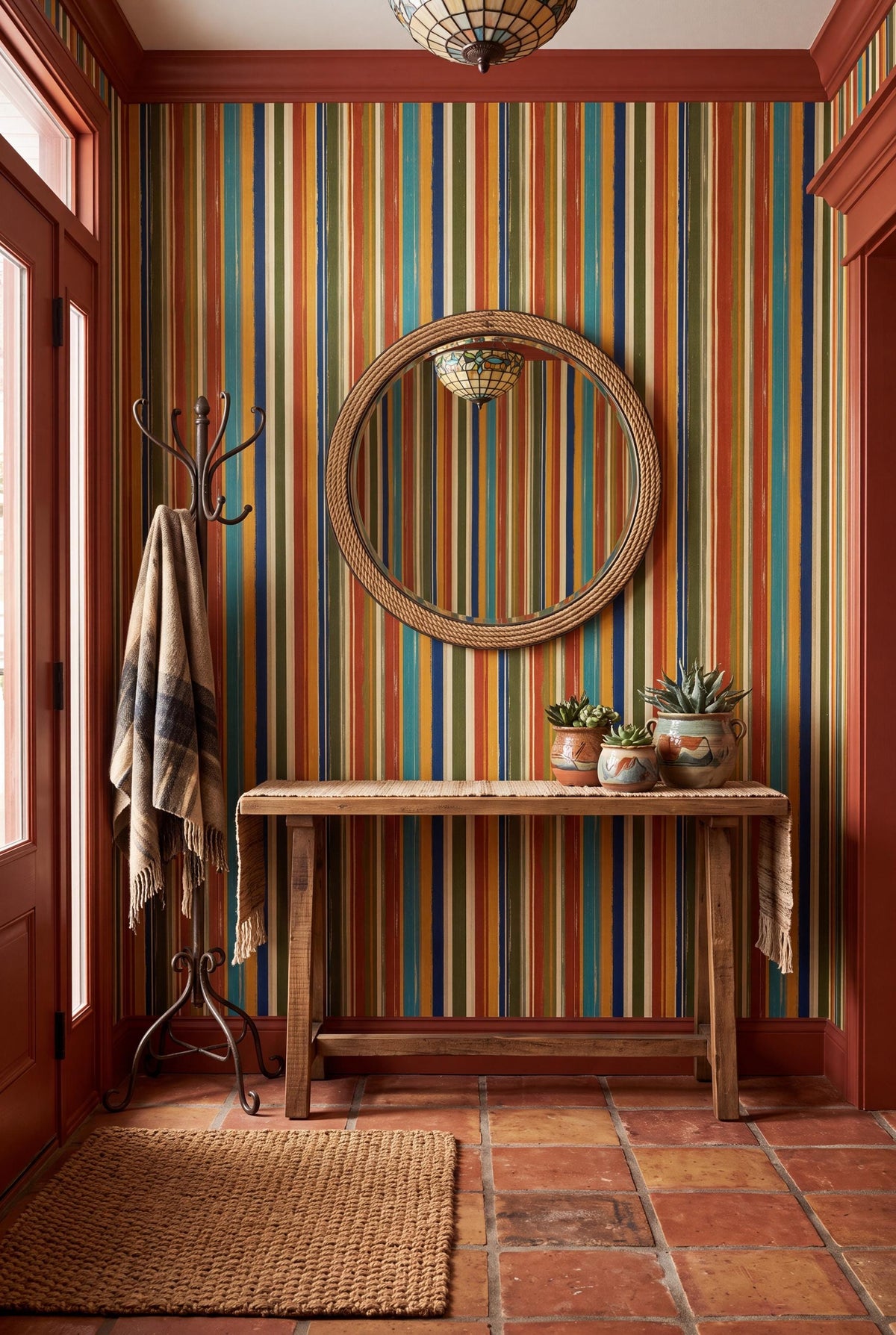 Cabana Sunset: Retro Striped Wallpaper