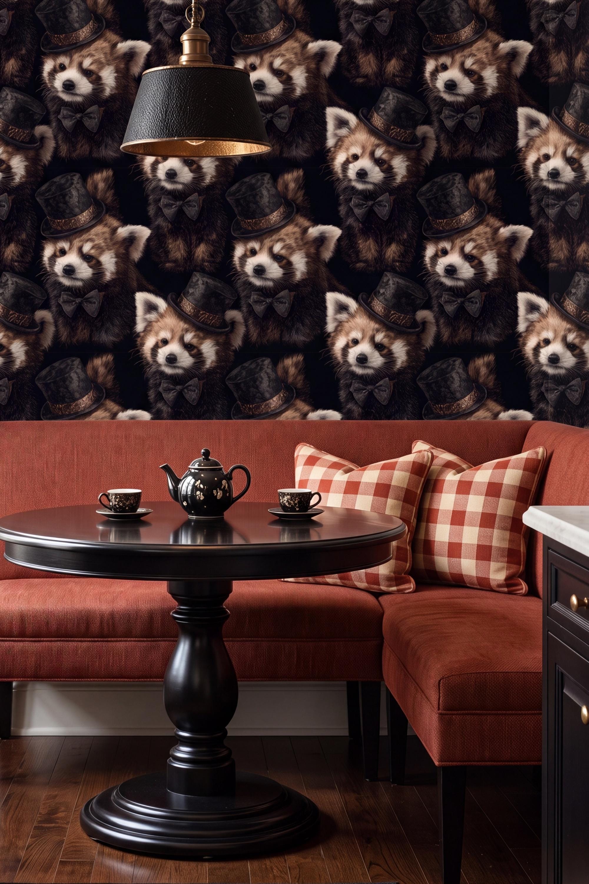 The Copper Duke wallpaper shown in a home office