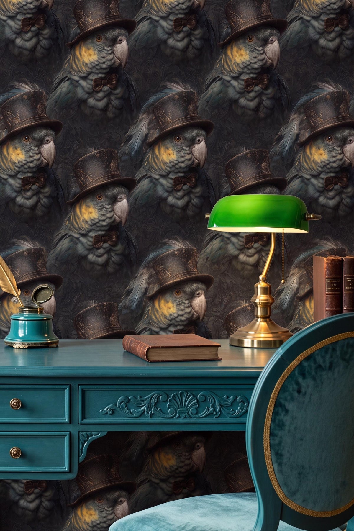 The Raconteur: Victorian Parrot Wallpaper